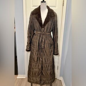 Vintage Fur Trench long Coat